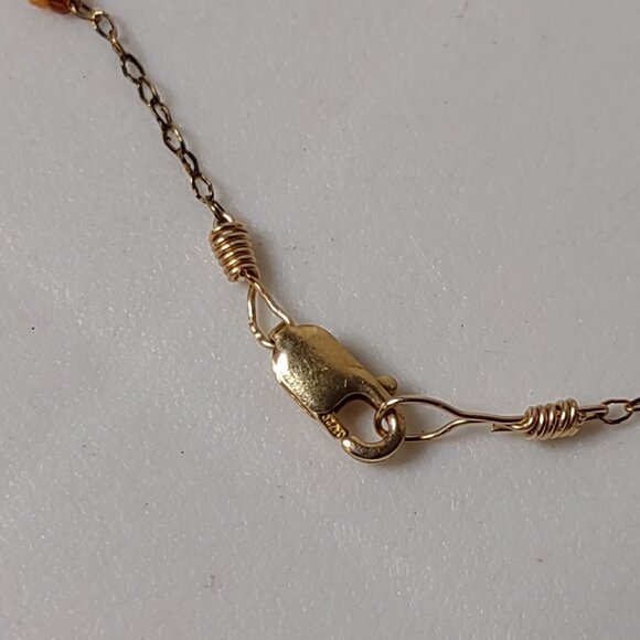 Cute 18 Inch Orange Glass Bead Necklace - Picture 7 of 13